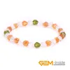 Bracelet des brins perles de brin: 7,5 pouces cadeau de Noël 6 mm à facette vert jaune quartz bijoux de bracelet élastique en pierre de pierre gemme pour femmes