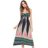 Casual Dresses 2023 Summer Women's V-neck Printed Beach Bohemia Sexy Fashion Resort Leisure Home Office Dress