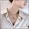 Sautoirs Épais Coeur Collier Ras Du Cou Rétro Punk Gothique Rock Or Sier Couleur Géométrique Clavicule Chaîne Bijoux Cadeau Drop Delivery Neckl Otxms