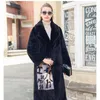 Kvinnors päls Autumnwinter Woman Natural Black Boho Style Danmark Mink Coat Fashion Length Coats Women All-Match England Faux