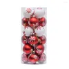 Decorações de Natal Prático 24pcs Excelentes bolas de árvore de Natal pendentes pendurando ornamentos Padrão de plástico para domésticos para casa