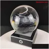 Nieuwe items 60 cm/80 cm K9 Crystal Solar System Planet Globe 3D Laser gegraveerde zonnebal met aanraakschakelaar LED -lichtbasis Astronomie D Dhrnj