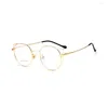 Montature per occhiali da sole Occhiali da vista per donna Moda uomo Round Oval Clear Prescription Gold Circle 6001OLO