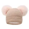 Ball Caps Low Profile Fedora Knit Soft Winter Warm Hat Cable With Ears Detachable Cap Cute Children's Hats Embroide Baseball Dog