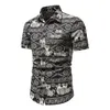 Männer Casual Hemden Herren Hemd Vintage Sommer Mode Kurzarm Afrika Ethnische Stil Hawaiian Baumwolle Streetwear Kleidung Camisa