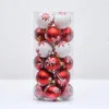 Decorações de Natal Prático 24pcs Excelentes bolas de árvore de Natal pendentes pendurando ornamentos Padrão de plástico para domésticos para casa