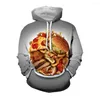 Herren Hoodies Jumeast 3D Hamburger Gedruckt Männer Rindfleisch BBQ Für Leben Grafik Hoody Streetwear Lustige Harajuku Mode Grunge Y2K Kleidung