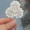 Dekorativa blommor Bröllopskorsningar och boutonnieres elfenbenskräm satin diamant prom brosch brud party stift broscher för män kostym