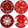 Julekorationer 90/120 cm trädkjol Snöflingan Santa Claus Red Printed Carpet Xmax Base Cover Merry Party Decoarations