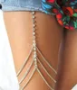 Bracelets de cheville chaînes de cuisse, bijoux pour femmes, jambe Sexy, mode multicouche, chaîne en or cristal