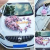 Decorative Flowers 1 Set Artificial Rose Flower Wedding Car Decor Kit Romantic Silk Fake Floral Party Valentine's Day Gift Festival