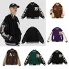 2023 Designer Mens och Womens Baseball Jackets Varsity Spring Winter Streetwear Fashion Loose Splicing Threaded Cuffs Coat