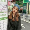 Berets Spring And Summer Korean Version Washed Denim Octagonal Hat Retro Japanese Casual Tie-dye Star-moon Caps For Women Boinas