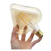 Ampoule à filament COB LED non dimmable en forme de cœur, lampe Edison, décoration intérieure de la maison, 360 degrés