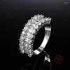 Wedding Rings 2023 Silver Color Women Half Circle Brilliant Cubic Zirconia Delicate Gifts Lady Trendy Jewelry