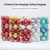 Decorações de Natal Prático 24pcs Excelentes bolas de árvore de Natal pendentes pendurando ornamentos Padrão de plástico para domésticos para casa