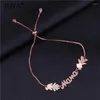 Link Bracelets Handmade DIY For Women Copper Zircon Lovely Daughter Mama Son Figure Charms Cute Kawaii Bileklik