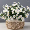 Fleurs décoratives 9Branches soie artificielle blanc beauté chrysanthème Simulation marguerite fausse décoration pour maison jardin bureau