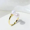 Cluster Rings Sinzry 2023 14K Gold Plated 925 Sterling Silver Natural Pearl Open End ins justerbar