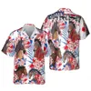 Mäns casual skjortor Jumeast Tropical get Men Horse Sheep Rooster Beach Hawaiian Shirt Raccoon Blues Graphic American Flag Youth Clothes