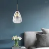 Lampade a sospensione Lampadario moderno in vetro Luce nordica Lusso Testa singola Doppia Ristorante Bar Soggiorno Camera da letto Luci decorative