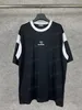xinxinbuy Men designer Tee t shirt 23ss paris Panelled letters Embroidery print stripe short sleeve cotton women black white gray XS-L