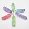 Pendant Necklaces Natural Crystal Pillar Mixed Pendants Handmade Copper Wire Wrapped Tree Of Life Wholesale 6Pcs/Lot For Necklace Jewelry