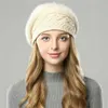 Bérets Mode Tam Slouch Style Hiver Chaud Feutre Chapeau Bonnet Bonnet Tricoté