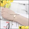 Chain Fashion Link Bracelet Family Gift Jewelry Stainless Steel Gold Color Women Men Charm Bracelets Thanksgiving Day Drop Delivery Otsay