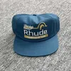 Zielony haft rhude cap men kobiety vintage rhude cap sun ekran płócienne baseball hat309i