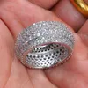 Wedding Rings 2Pcs Bridal Set Elegant For Women Engagement Fashion Jewelry With Full Shiny Cubic Zircon Female Ring