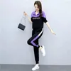 Women's Two Piece Pants Stand-Up Collar T-Shirt And Sports Pant Sets Female 2023 Summer Fashion Temperament Women Thin Suit Elegant White