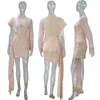 Casual Dresses Women Sequin Mini White Dress Party See Through High Neck Sexy Long Sleeve Bodycon Tail Short Evening Elegant
