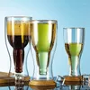 Şarap Gözlükleri Çift Duvar Bira Yaratıcı Kokteyl Wineglas Kupa Viski Şampanya Cam Kahve Kupası Votka 2023 Şişe Tarzı