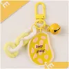 Party Favor Creative Spot Love Chain Key Pendant Small Fresh Candy Color Bell Student Bag Decoration Drop Delivery Home Garden Festi Dhueg