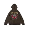 Men's Hoodies Rose Embroidery Hooded Sweater 390g Heavy Small Match Craft Hoodie Autumn Style