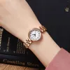 Relógios de pulso luxuoso colorido gem roman roman dial impermeabilizada rmocharel shorel steel band feminina women fashion party watches watches