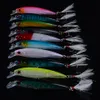 Esche esche 10 pz Richiamo di pesca Minnow Wobblers Matite dure con ganci di piume Affrontare 7G 9 CM Crankbait artificiale Swimbait 230113