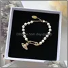 Chain Designer Enamel Pearl Hand Strung Fashion Pearls Link Bracelets Luxury Senior Magnetic Suckers Party Wedding Accessories Dh9Tp