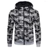 Hoods Hoodies Cozokmen's Autumn Hat Sweatshirt Camouflage Gym Wear kap en ritssluiting met ritssluiting