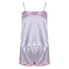 Pijama de cetim para dormir feminino Sexy Pijama Nightie Roupos Home Tops And Shorts Seda Feminina Solk Color Women Women Pijama Conjunto