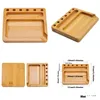 Altri accessori per fumatori Vassoio per rollare in legno naturale fatto a mano con tre angoli 151X131 mm Piastra per tabacco Smerigliatrice in legno Drop Delivery Dhgin