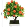 Decorative Flowers Artificial Potted Plastic Orange Tree Eco-friendly Simulation For Office