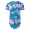 Men's T Shirts Cloudstyle Round Hem Short Sleeved Shirt 3D Tie-Dye Gradient Harajuku Casual Tees Tops Male Streetwear EU Size