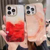 Glitter Dream Shell Crack Marble Phone Case For iPhone 15 14Plus 14pro 13 12 11 Pro Max Luxury Marble Shell Pattern Shockproof Cover