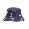 Brede rand hoeden 2023 mode zomer blauw gestreepte print emmer omkeerbare visserscaps voor vrouwen mannen panama gorras