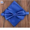 Bow Ties Hooyi 2023 TIE 세트 남성용 Bowtie Pocket Square Mariage Towel Black Butterfly Handkerchief Wedding