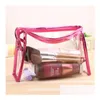 Borse cosmetiche Borsa impermeabile Custodia per trucco da donna Pvc Trasparente Beauty Organizer Pouch Donna Lady Make Up Drop Delivery Salute Dhzaj