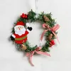 Juldekorationer Fashion Solid Wreath Decor Snowman Santa Claus For Xmas Home Party Door Wall Garland Flower Ornaments