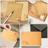 Paiseia de papel de papel escrevendo uma carta estacionária floral retro kraft envelosessupplies conjunto de fronteira de fronteira vintage Escola Blank Conjuntos